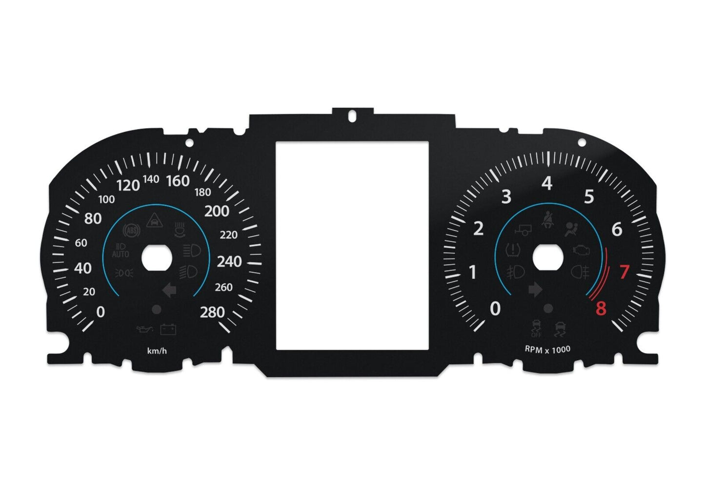 For Jaguar XF, XE - Speedometer Dials from MPH to Km/h Cluster Gauges