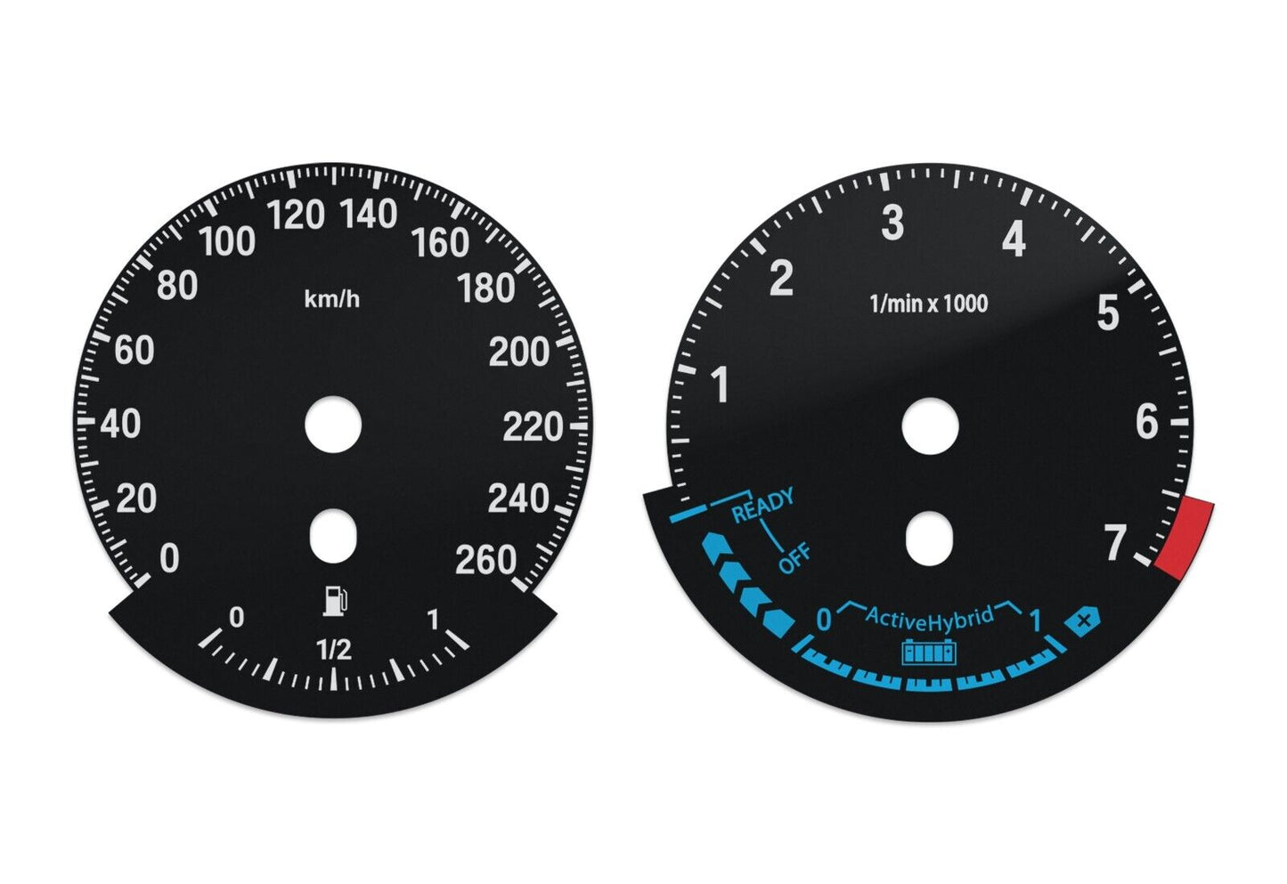 BMW X6 Hybrid E71 - Speedometer dials from MPH to km/h Gauges