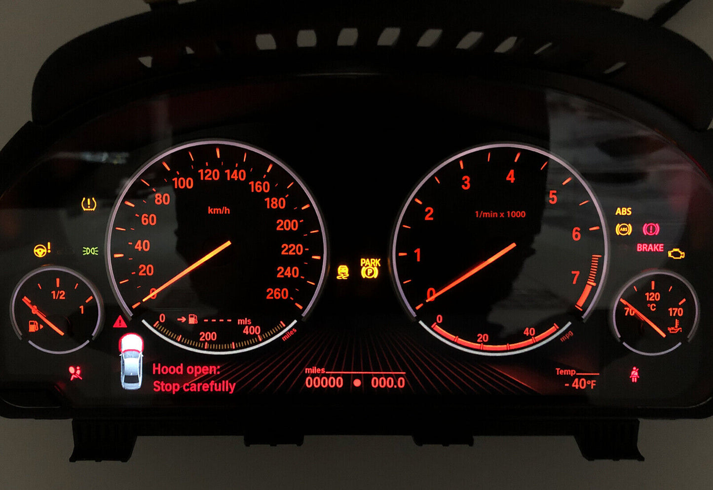 For BMW F10,F15,F25,F01 - Speedometer dials from MPH to km/h Gauges