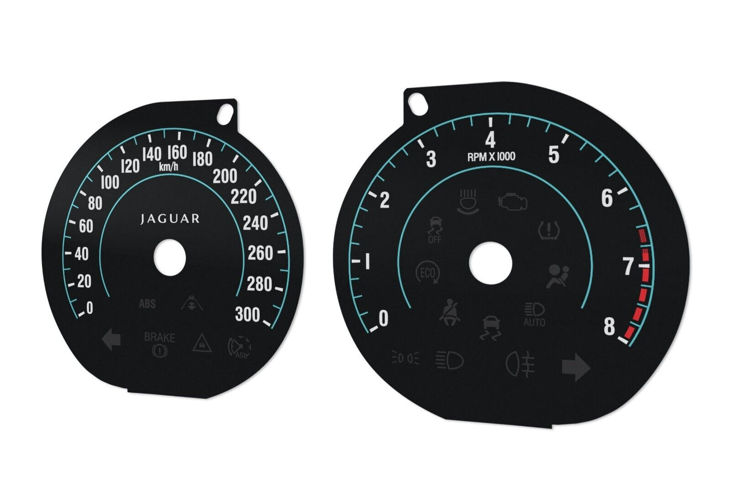 For Jaguar XF MK1, XKR, XK - Speedometer Dials from MPH to Km/h Cluster Gauges