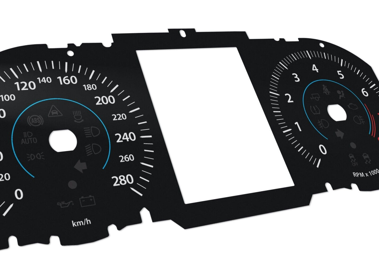 For Jaguar XF, XE - Speedometer Dials from MPH to Km/h Cluster Gauges