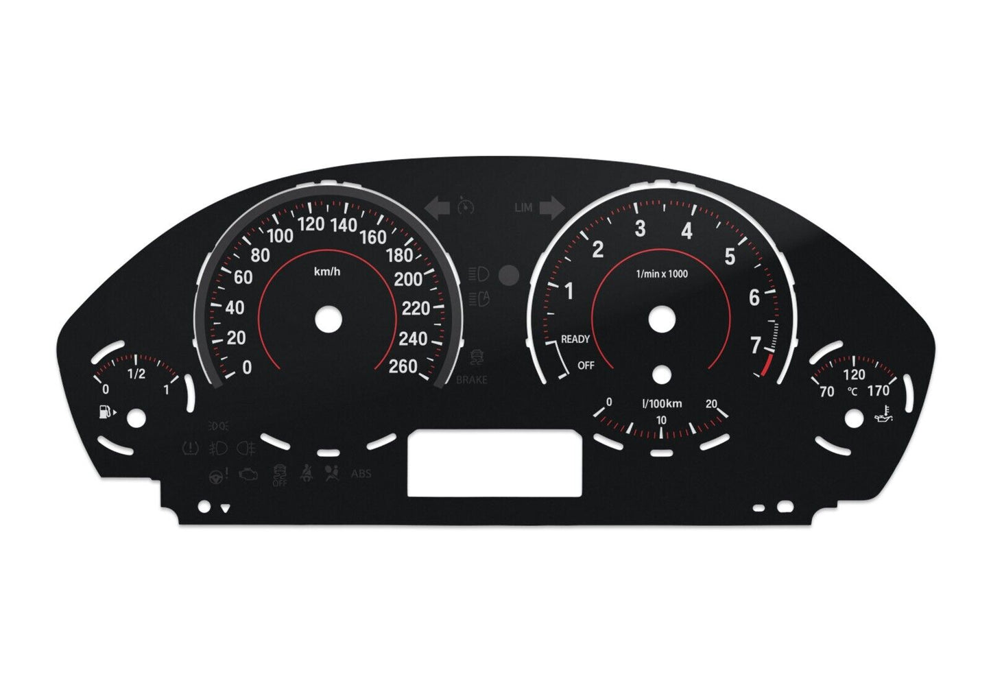 BMW 3, 4 series F3x-  Speedometer dials from MPH to km/h gauges