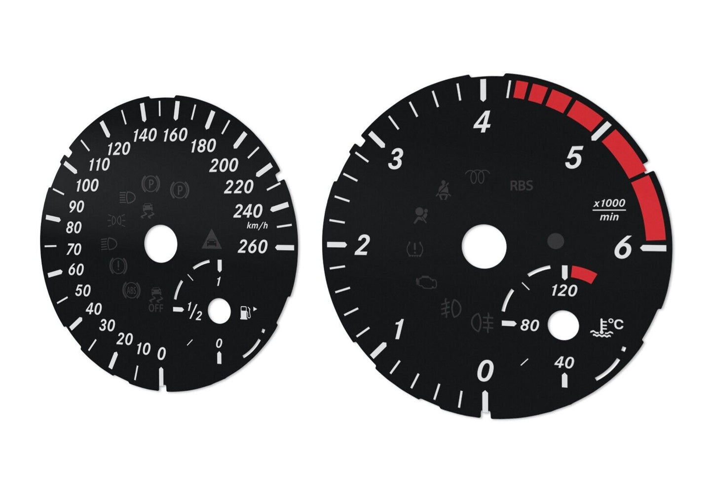 Mercedes-Benz ML,GL - Speedometer dials MPH to km/h Gauges