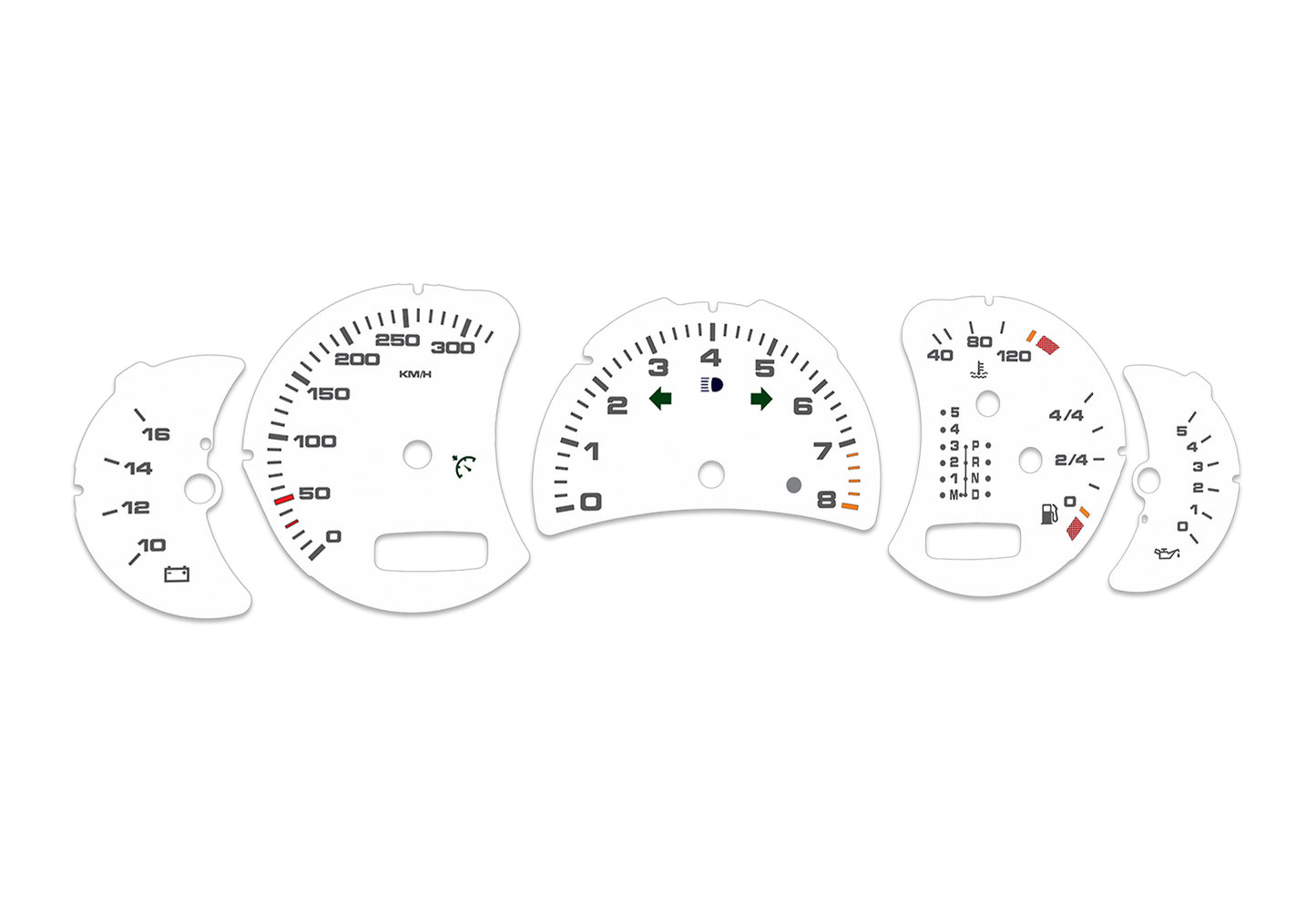 Porsche Carrera 911 996.2 White - Speedometer Dials Gauges