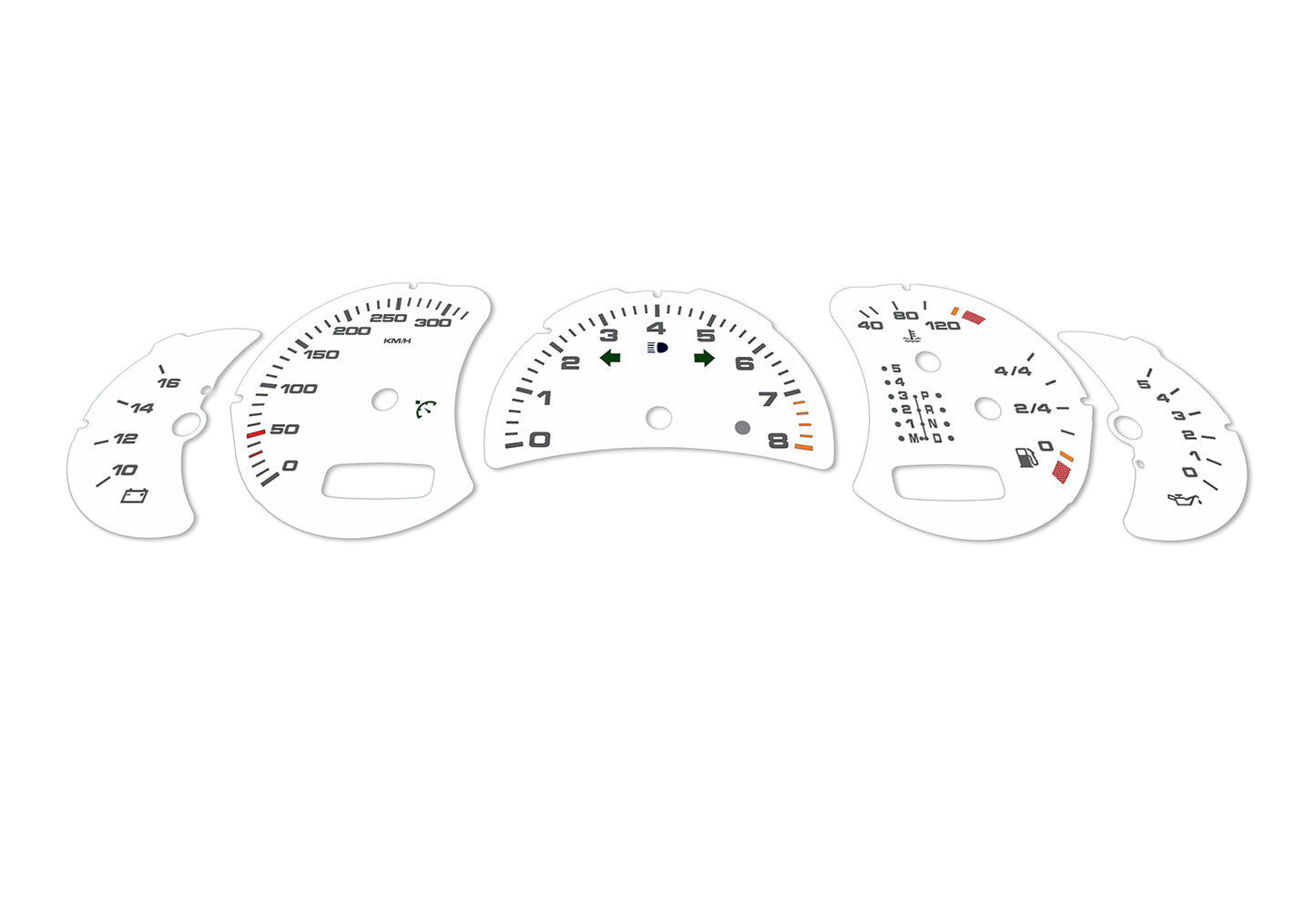 Porsche Carrera 911 996.2 White - Speedometer Dials Gauges