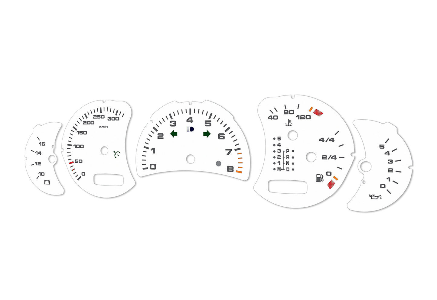 Porsche Carrera 911 996.2 White - Speedometer Dials Gauges