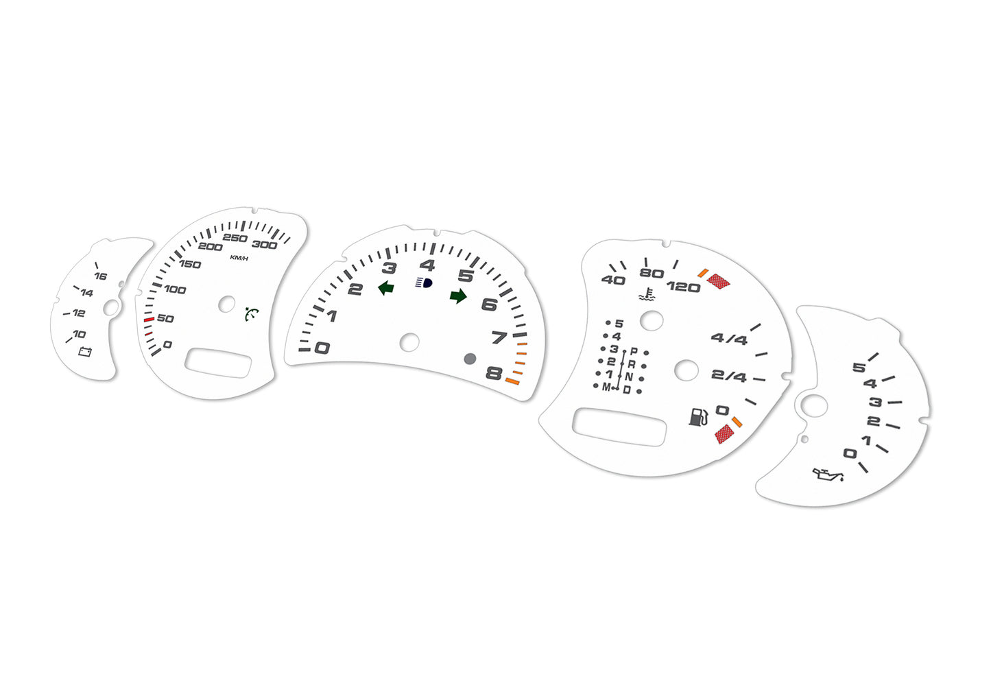 Porsche Carrera 911 996.2 White - Speedometer Dials Gauges