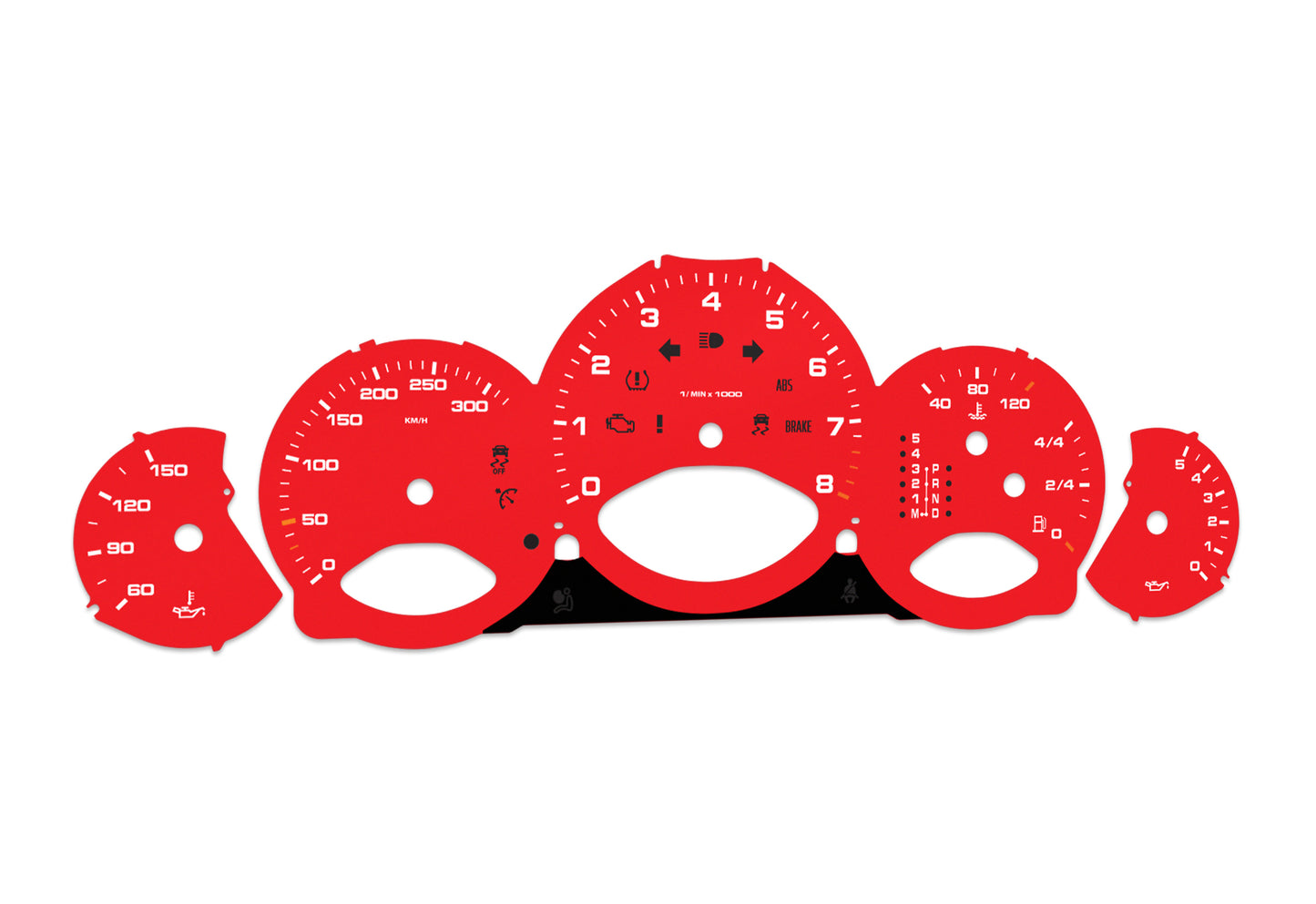Porsche Carrera 911 997.1 Red - Speedometer Dials Gauges