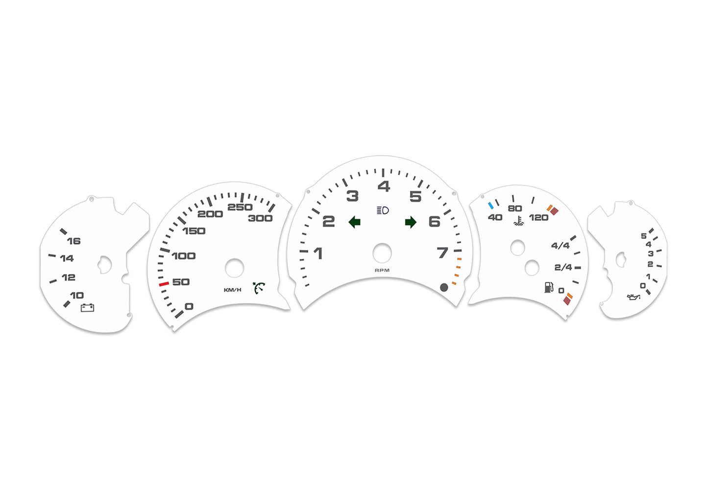 Porsche Carrera 911 996.1 White - Speedometer Dials Gauges
