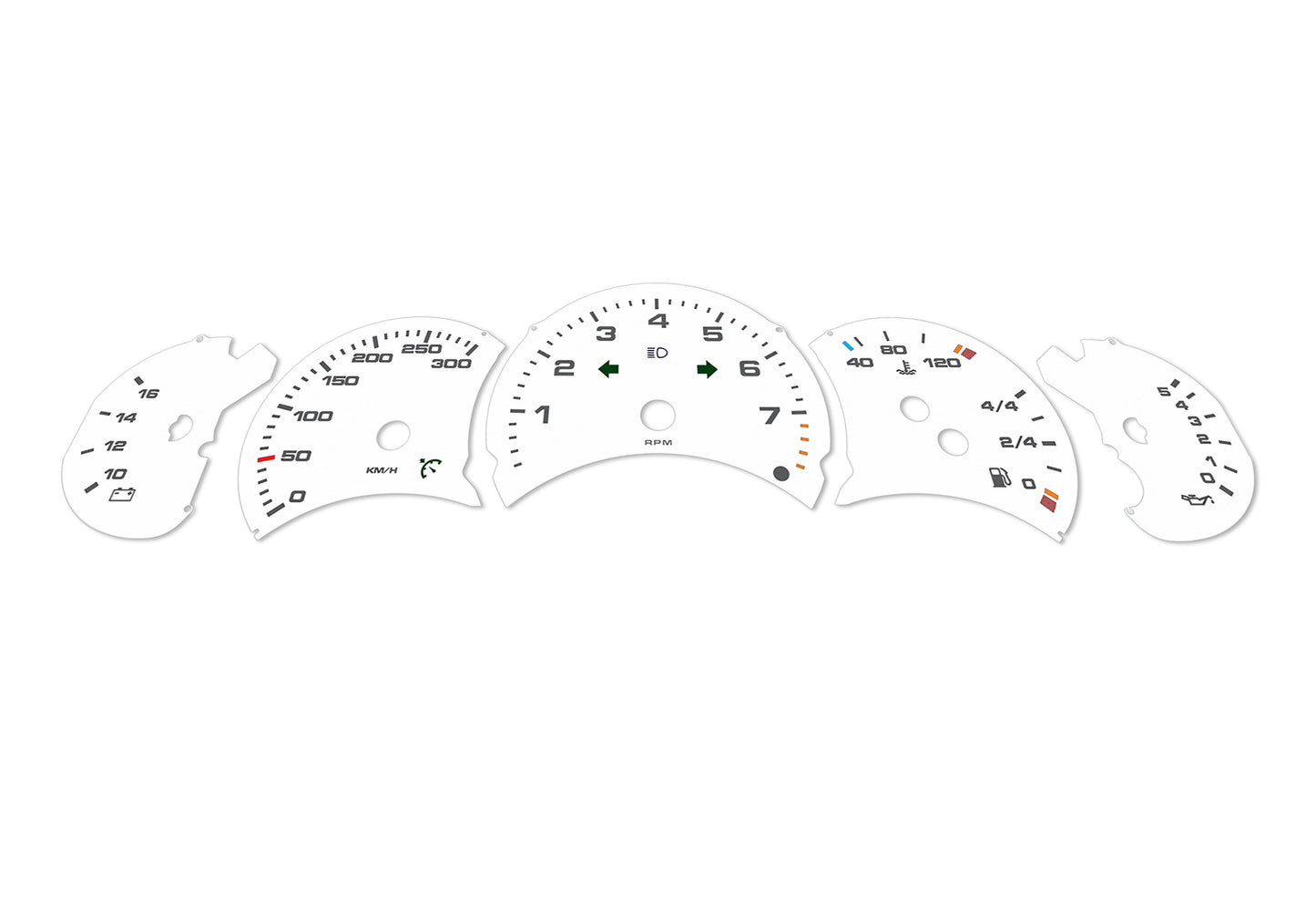 Porsche Carrera 911 996.1 White - Speedometer Dials Gauges