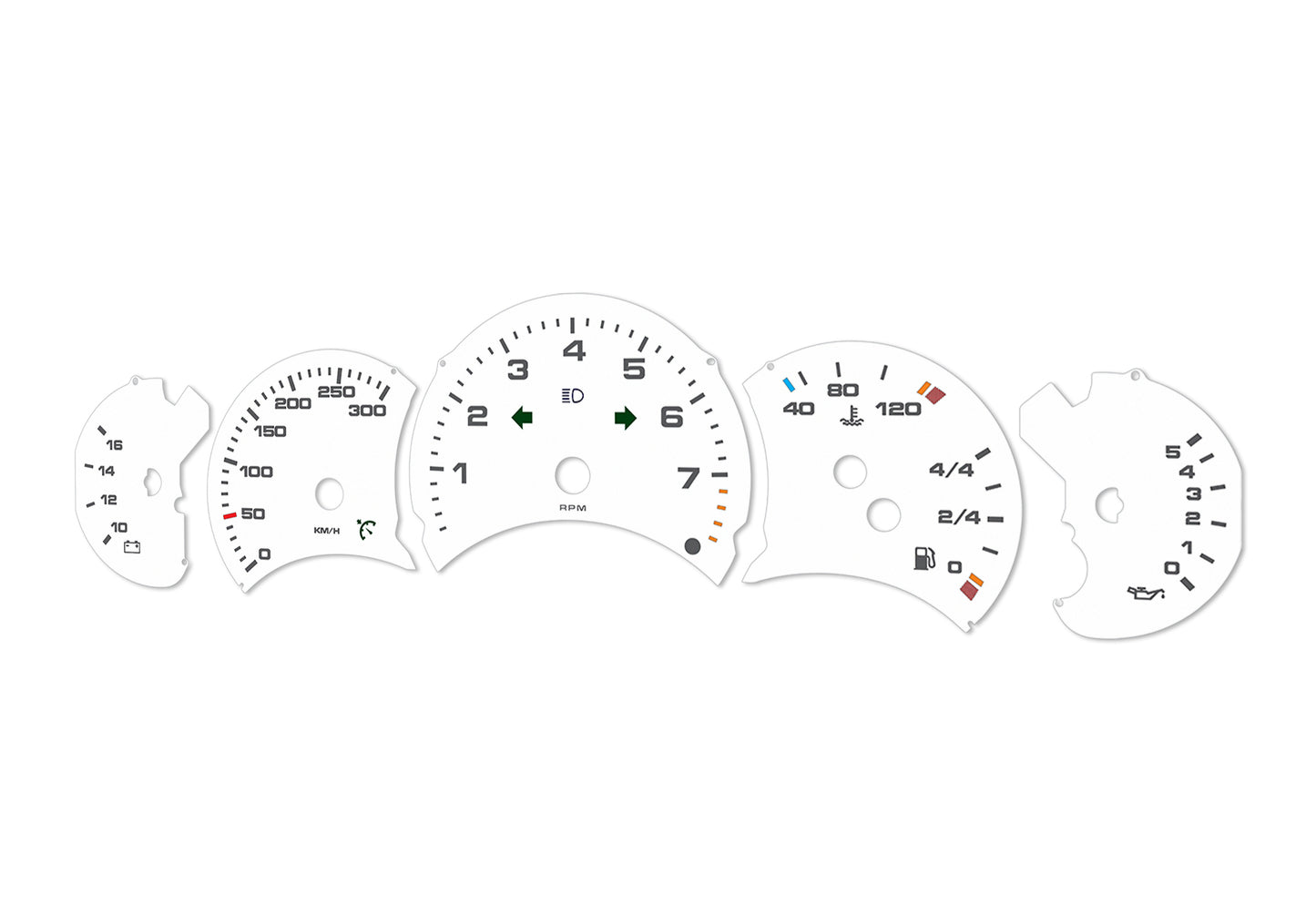 Porsche Carrera 911 996.1 White - Speedometer Dials Gauges