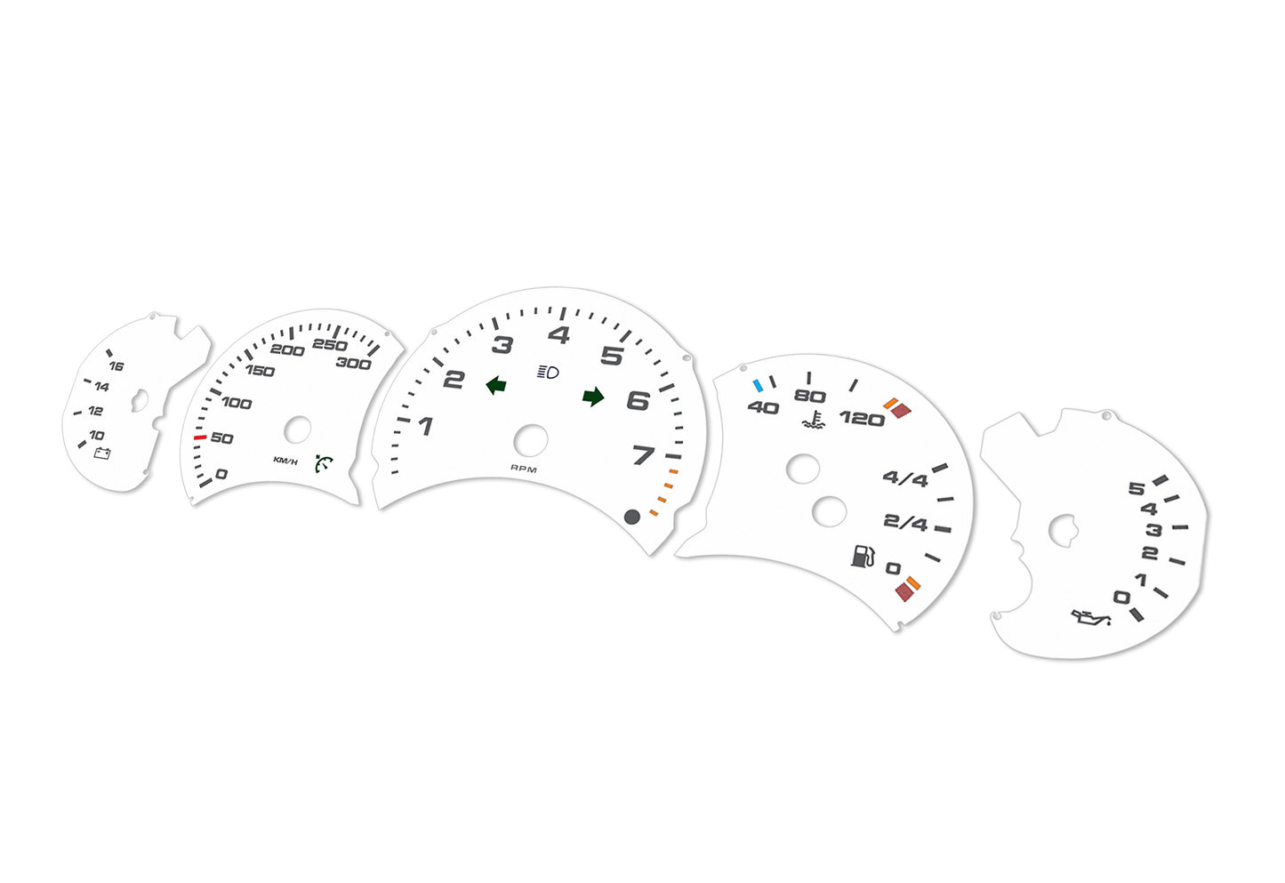 Porsche Carrera 911 996.1 White - Speedometer Dials Gauges
