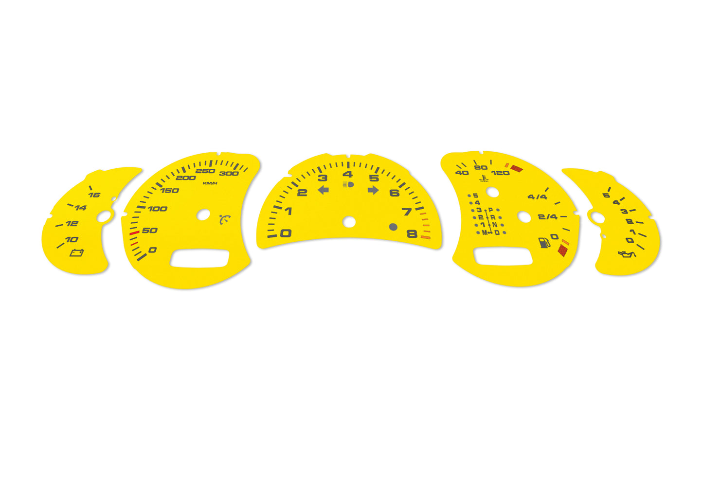Porsche Carrera 911 996.2 Yellow - Speedometer Dials Gauges