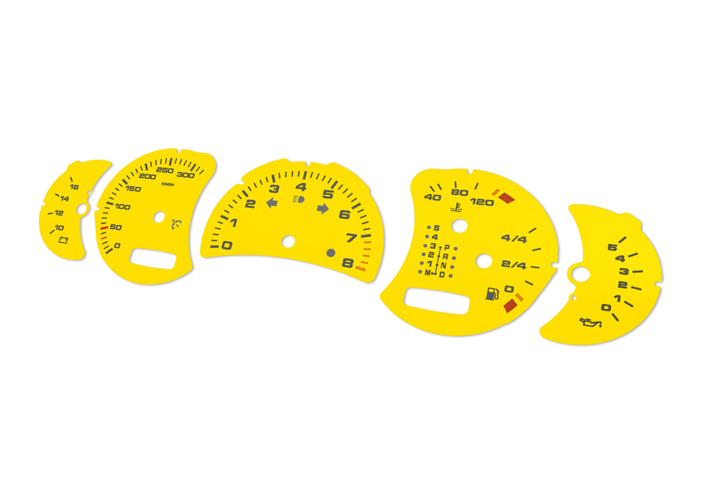 Porsche Carrera 911 996.2 Yellow - Speedometer Dials Gauges