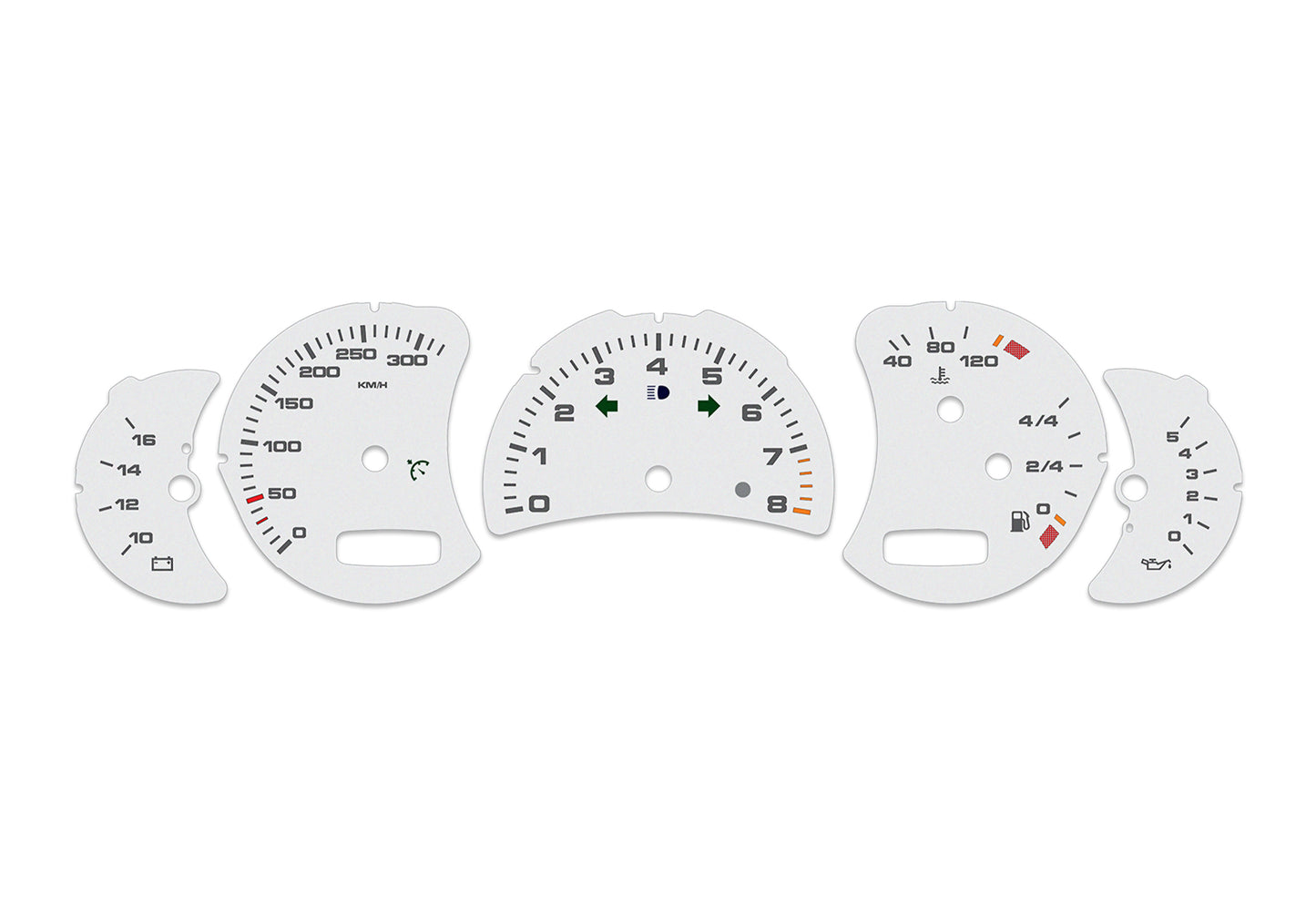 Porsche Carrera 911 996.2 Grey - Speedometer Dials Gauges