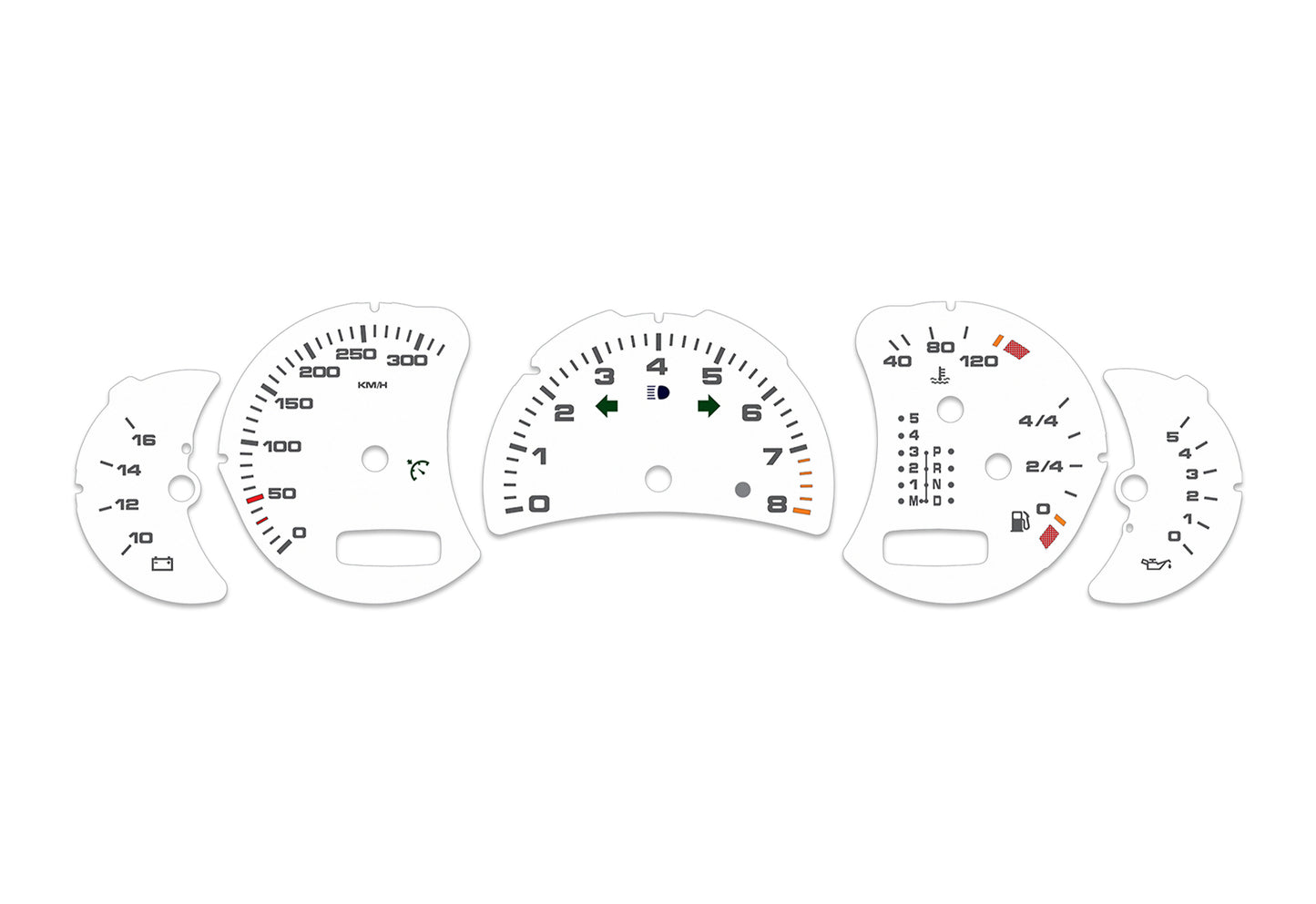 Porsche Carrera 911 996.2 White - Speedometer Dials Gauges