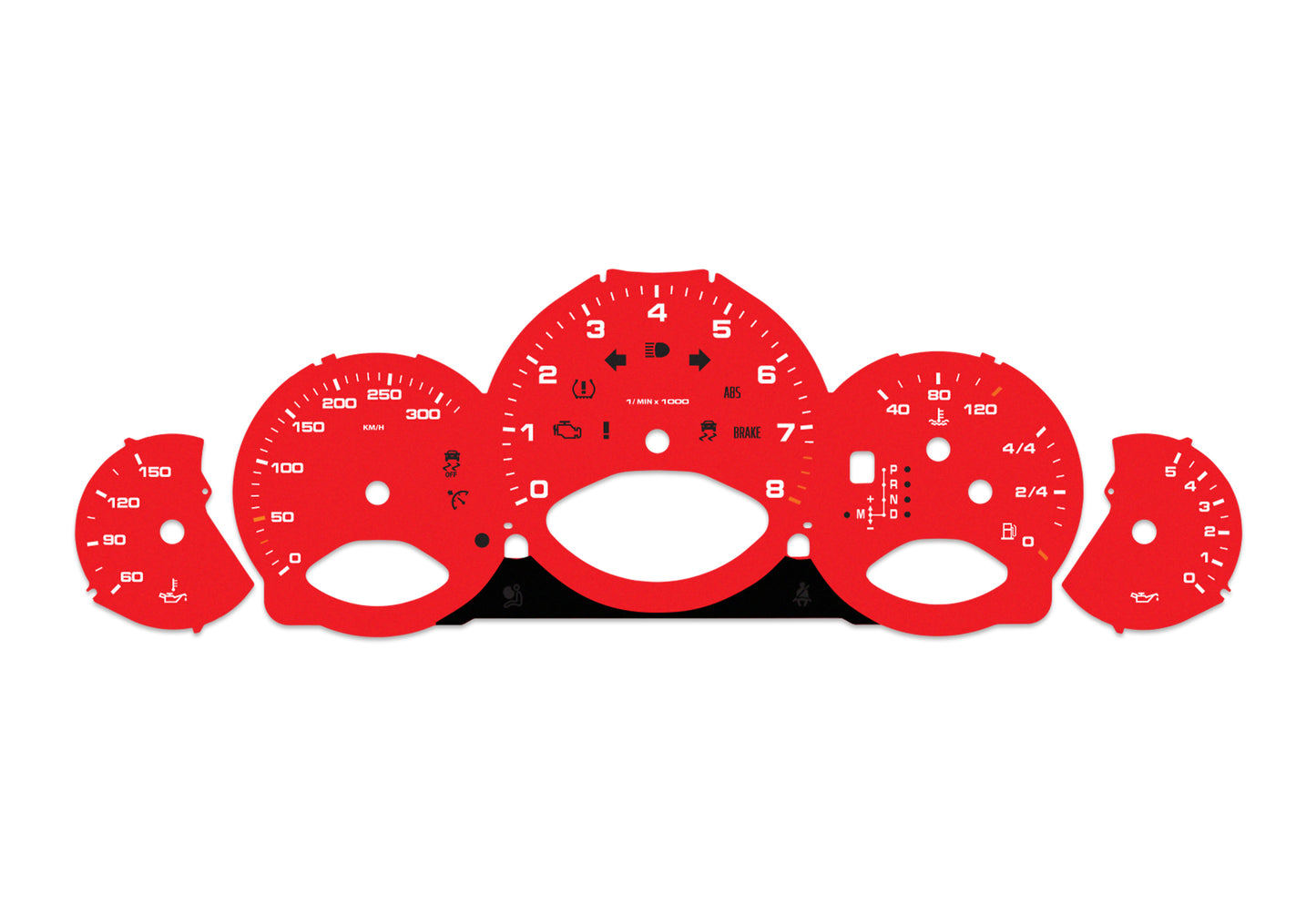 Porsche Carrera 911 997.2 Red - Speedometer Dials Gauges
