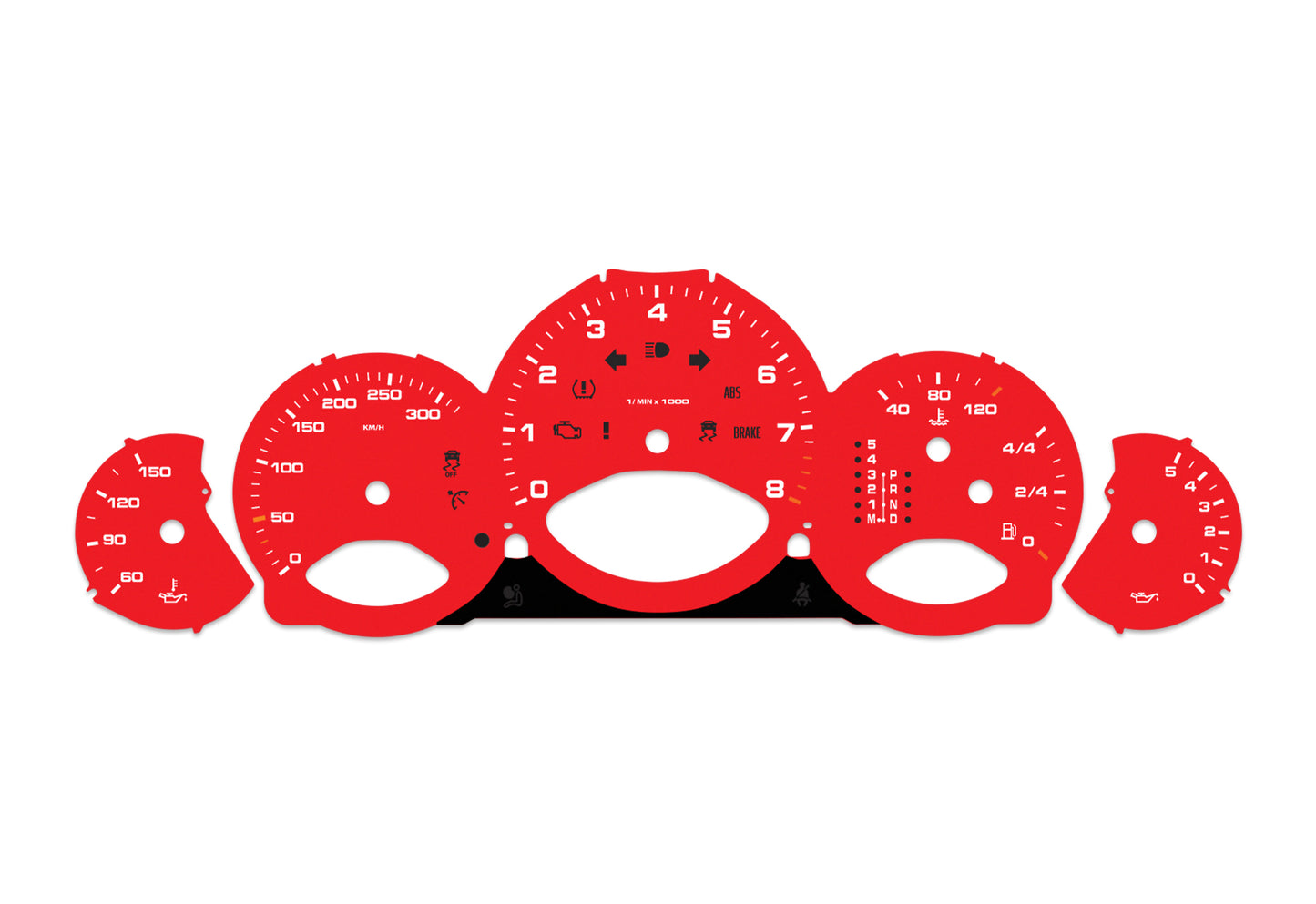 Porsche Carrera 911 997.1 Red - Speedometer Dials Gauges