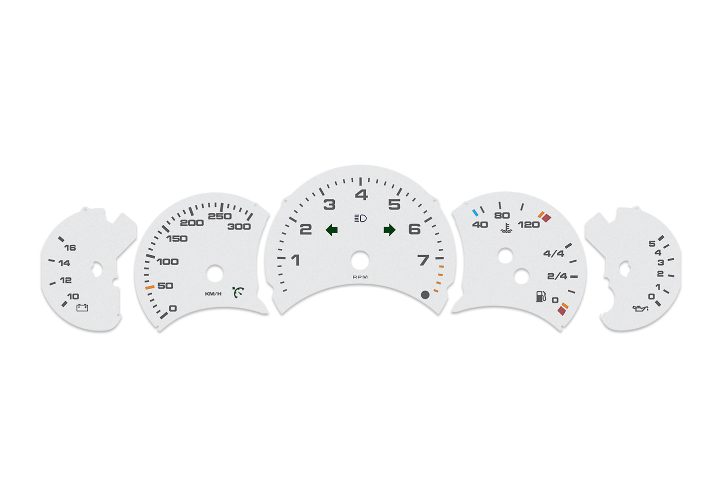 Porsche Carrera 911 996.1 Grey - Speedometer Dials Gauges
