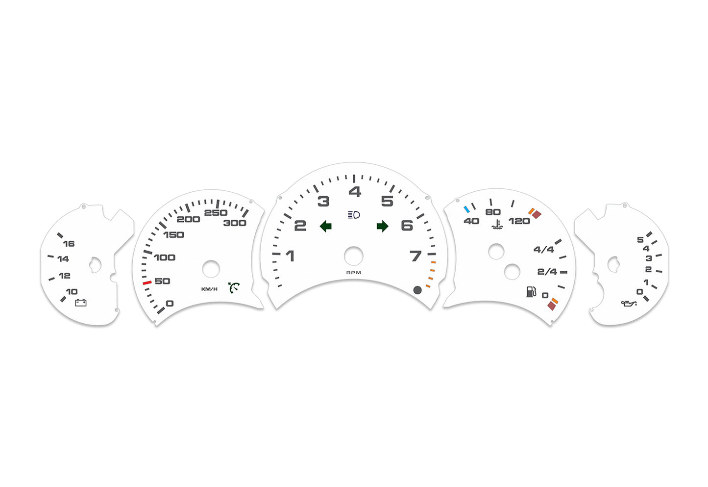 Porsche Carrera 911 996.1 White - Speedometer Dials Gauges