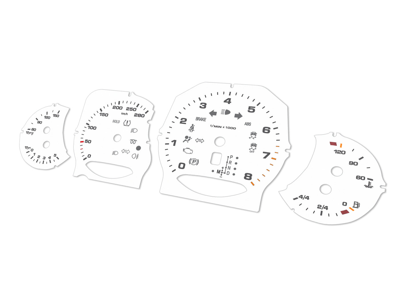 Porsche Cayenne White - Speedometer Dials Gauges