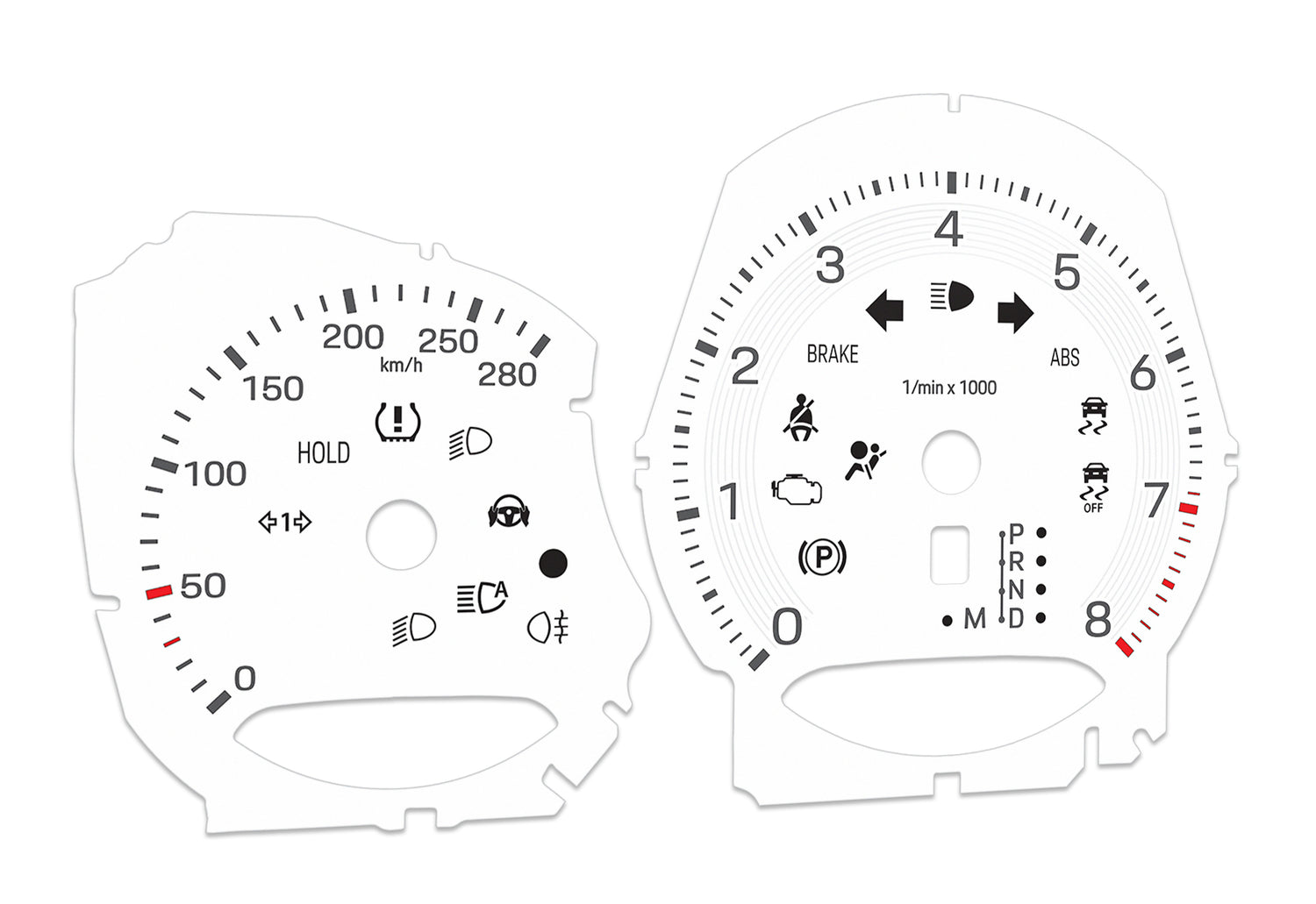 Porsche Macan White - Speedometer Dials Gauges
