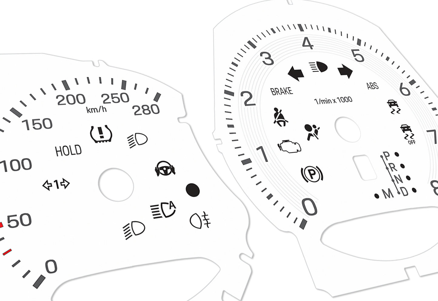 Porsche Macan White - Speedometer Dials Gauges