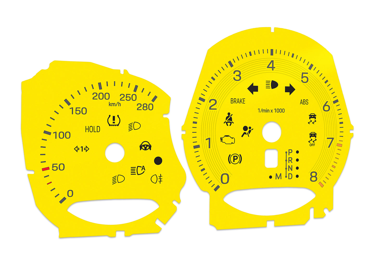 Porsche Macan Yellow - Speedometer Dials Gauges