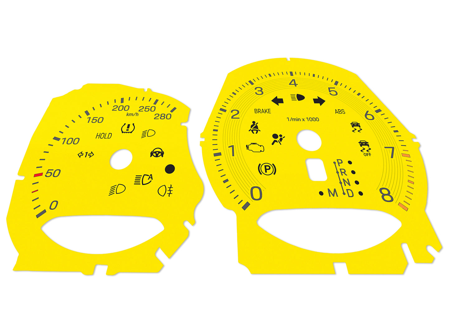 Porsche Macan Yellow - Speedometer Dials Gauges