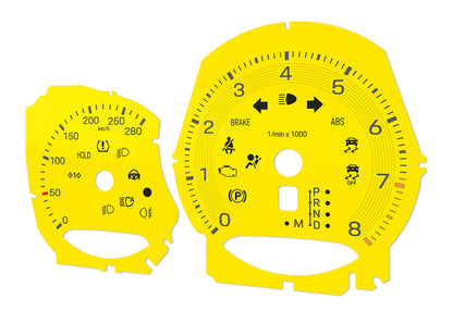 Porsche Macan Yellow - Speedometer Dials Gauges