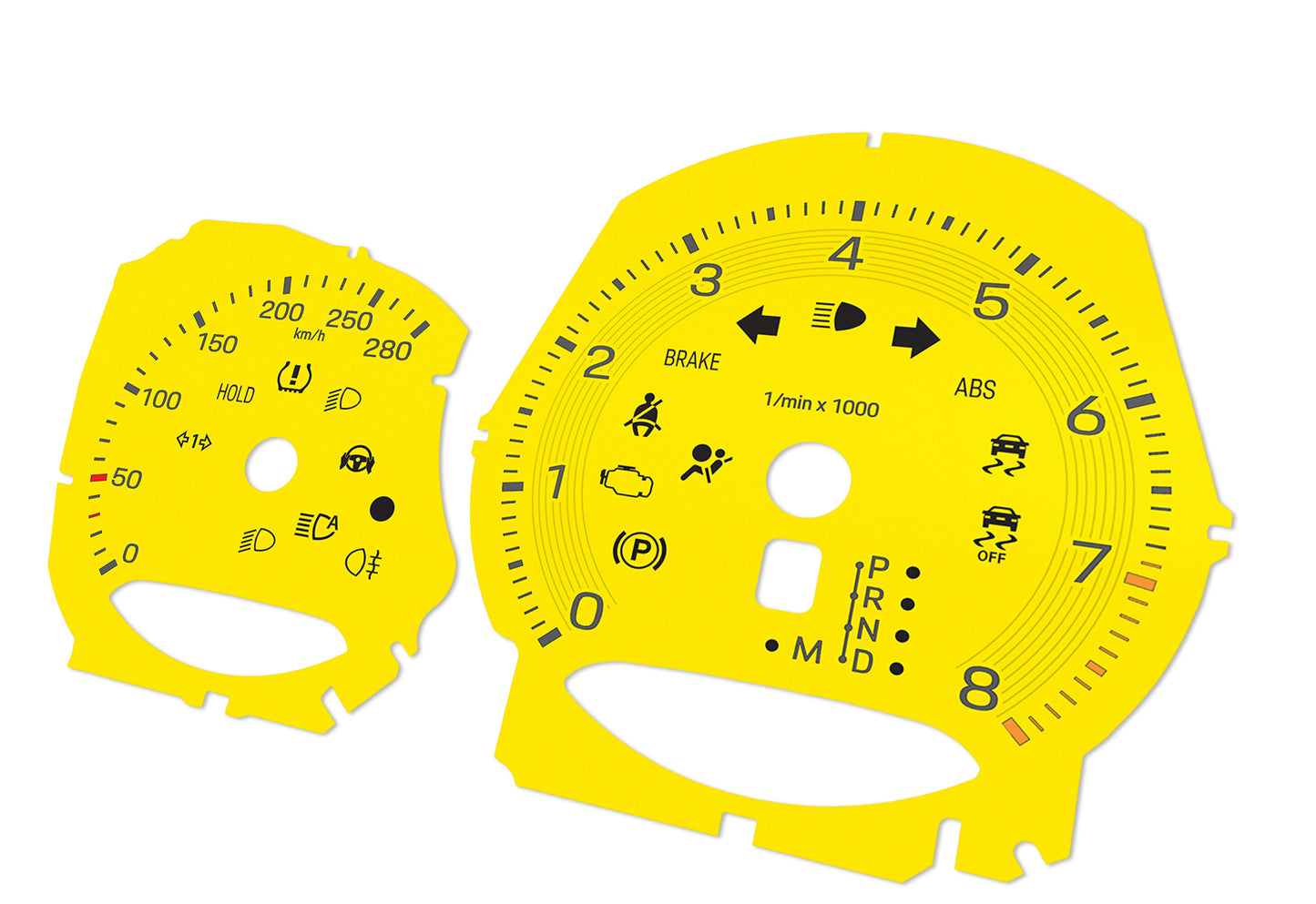 Porsche Macan Yellow - Speedometer Dials Gauges