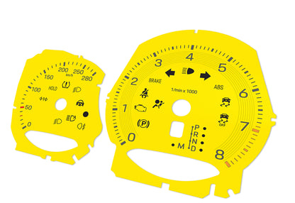 Porsche Macan Yellow - Speedometer Dials Gauges