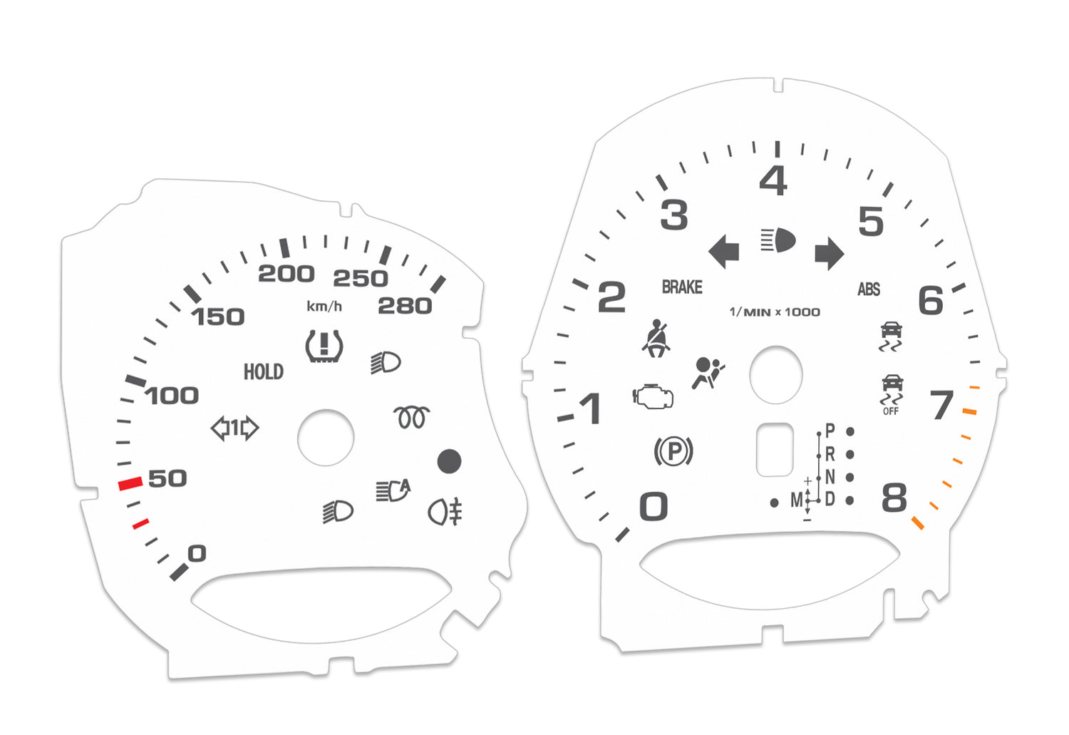 Porsche Macan White - Speedometer Dials Gauges