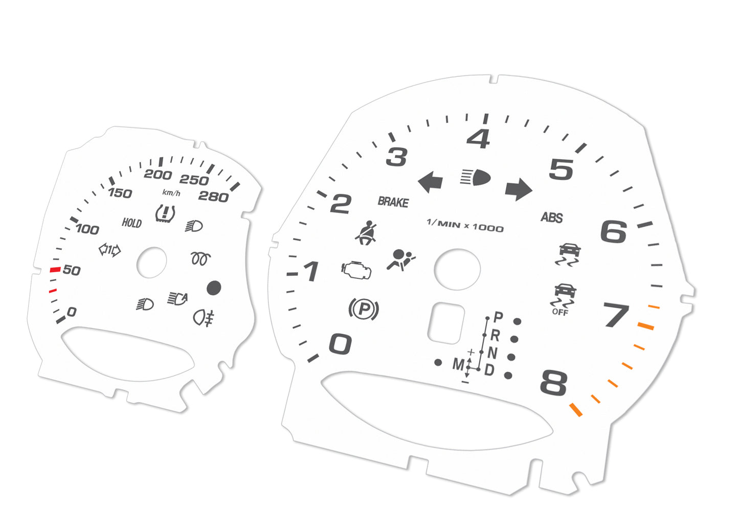 Porsche Macan White - Speedometer Dials Gauges