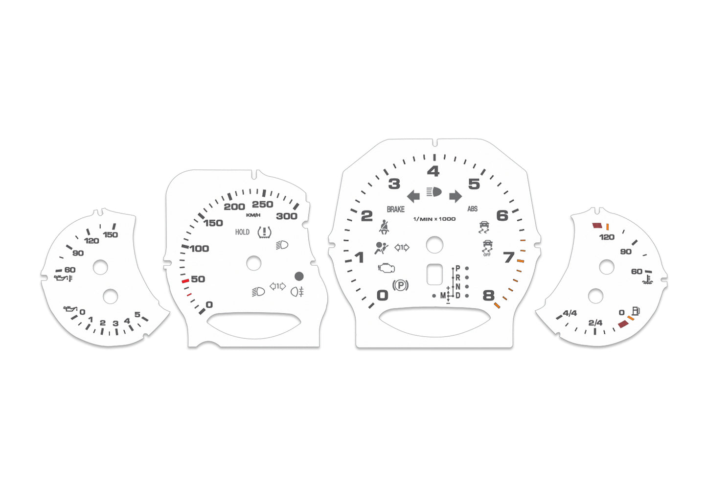 Porsche Panamera White - Speedometer Dials Gauges