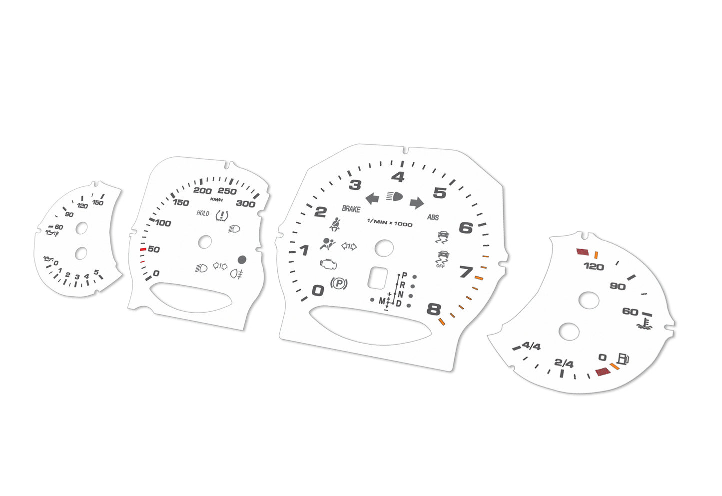 Porsche Panamera White - Speedometer Dials Gauges