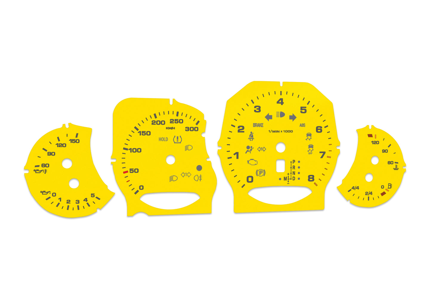 Porsche Panamera Yellow - Speedometer Dials Gauges