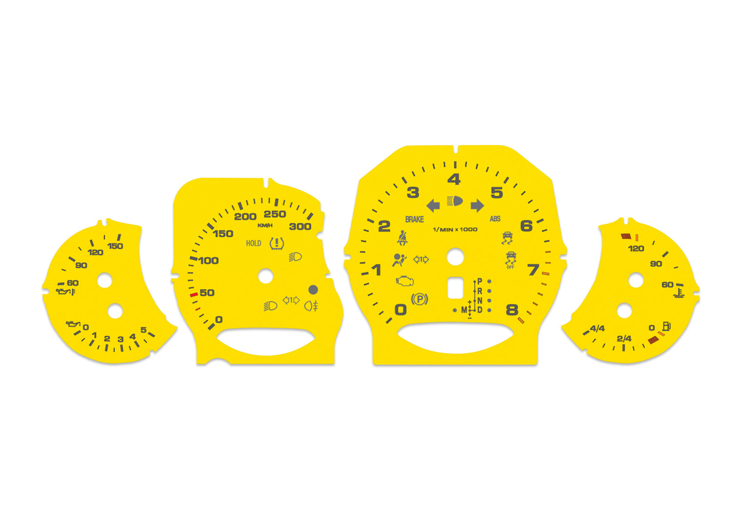Porsche Panamera Yellow - Speedometer Dials Gauges