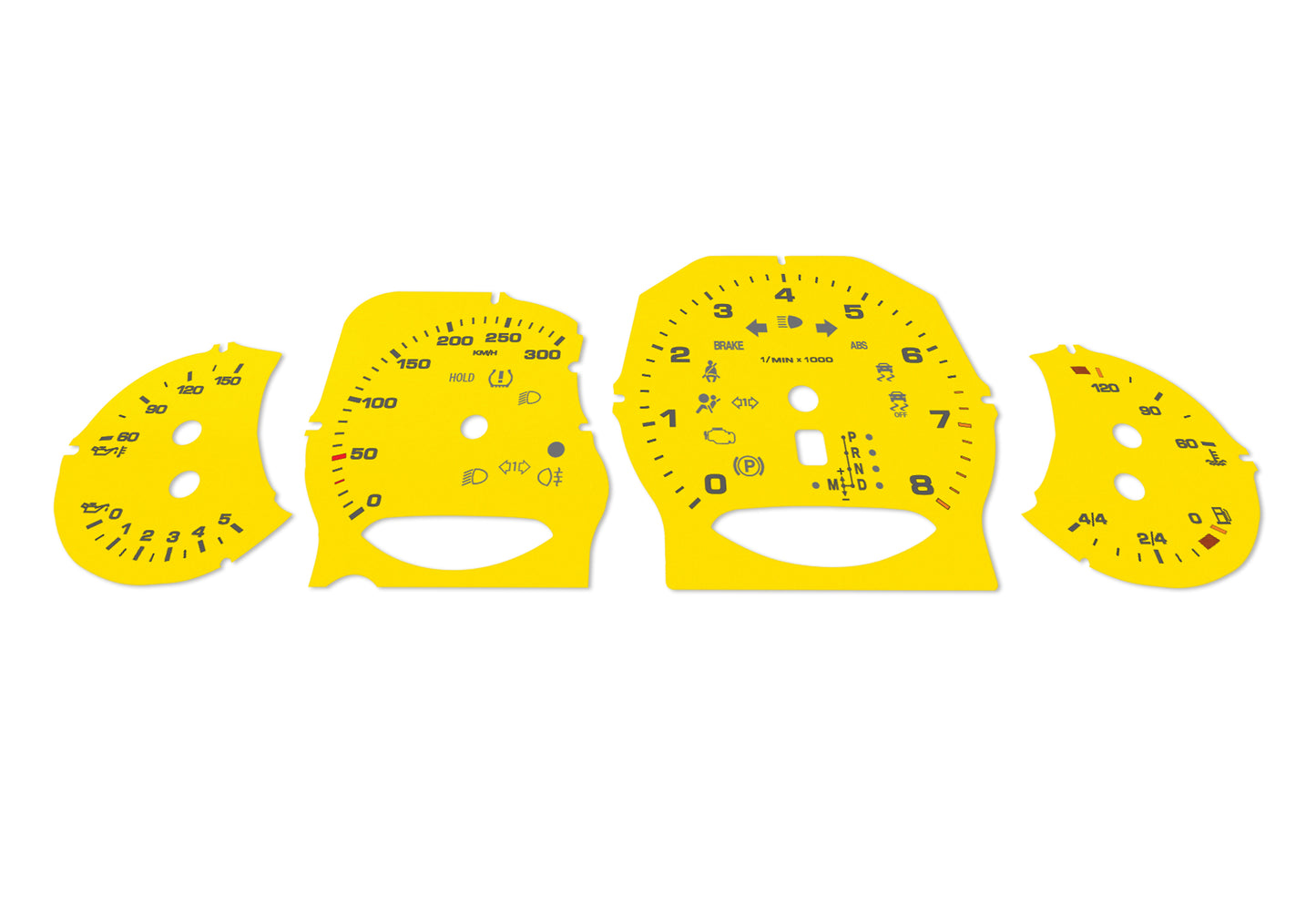 Porsche Panamera Yellow - Speedometer Dials Gauges