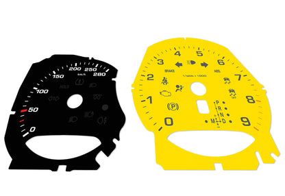 Porsche Boxster 981, 982, 718 Black/Yellow - Speedometer Dials Gauges