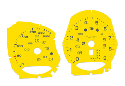 Porsche Boxster 981, 982, 718 Yellow - Speedometer Dials Gauges
