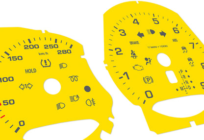 Porsche Boxster 981, 982, 718 Yellow - Speedometer Dials Gauges