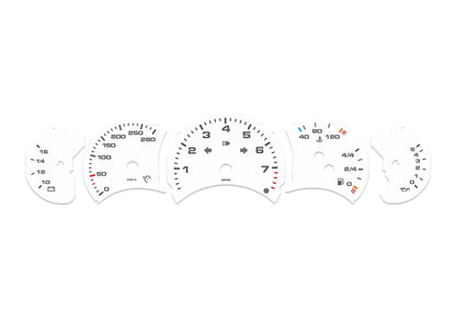 Porsche Carrera 911 996.1 White - Speedometer Dials Gauges