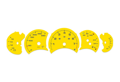 Porsche Carrera 911 996.1 Yellow - Speedometer Dials Gauges
