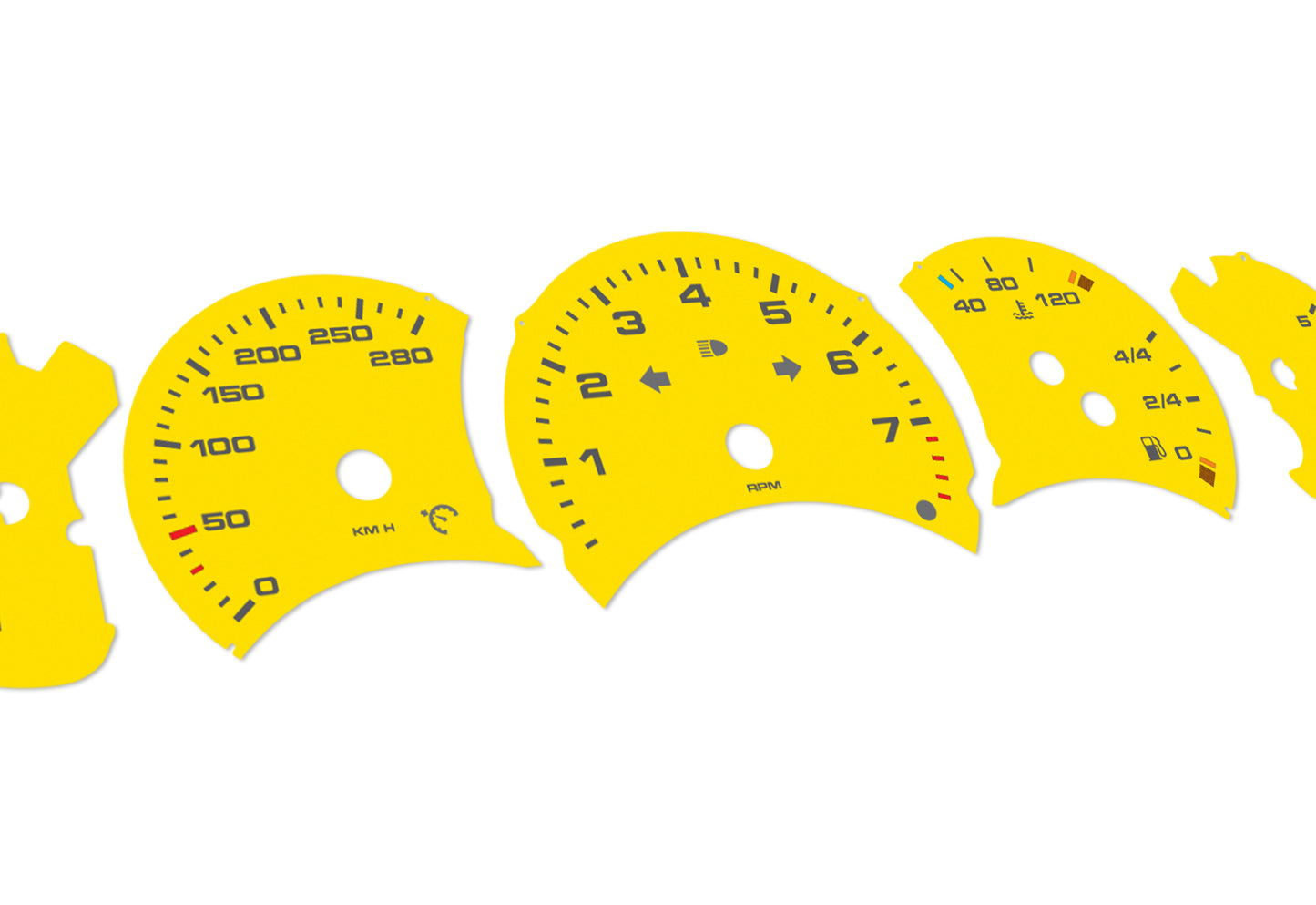 Porsche Carrera 911 996.1 Yellow - Speedometer Dials Gauges