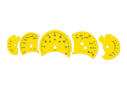 Porsche Carrera 911 996.1 Yellow - Speedometer Dials Gauges