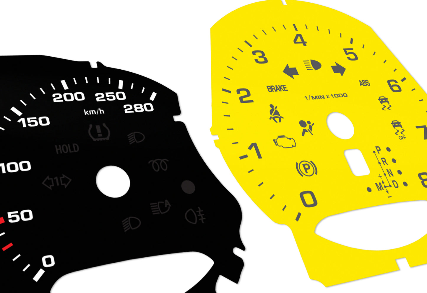 Porsche Macan Black/Yellow- Speedometer Dials Gauges