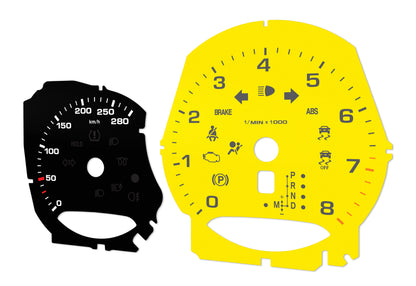 Porsche Macan Black/Yellow- Speedometer Dials Gauges