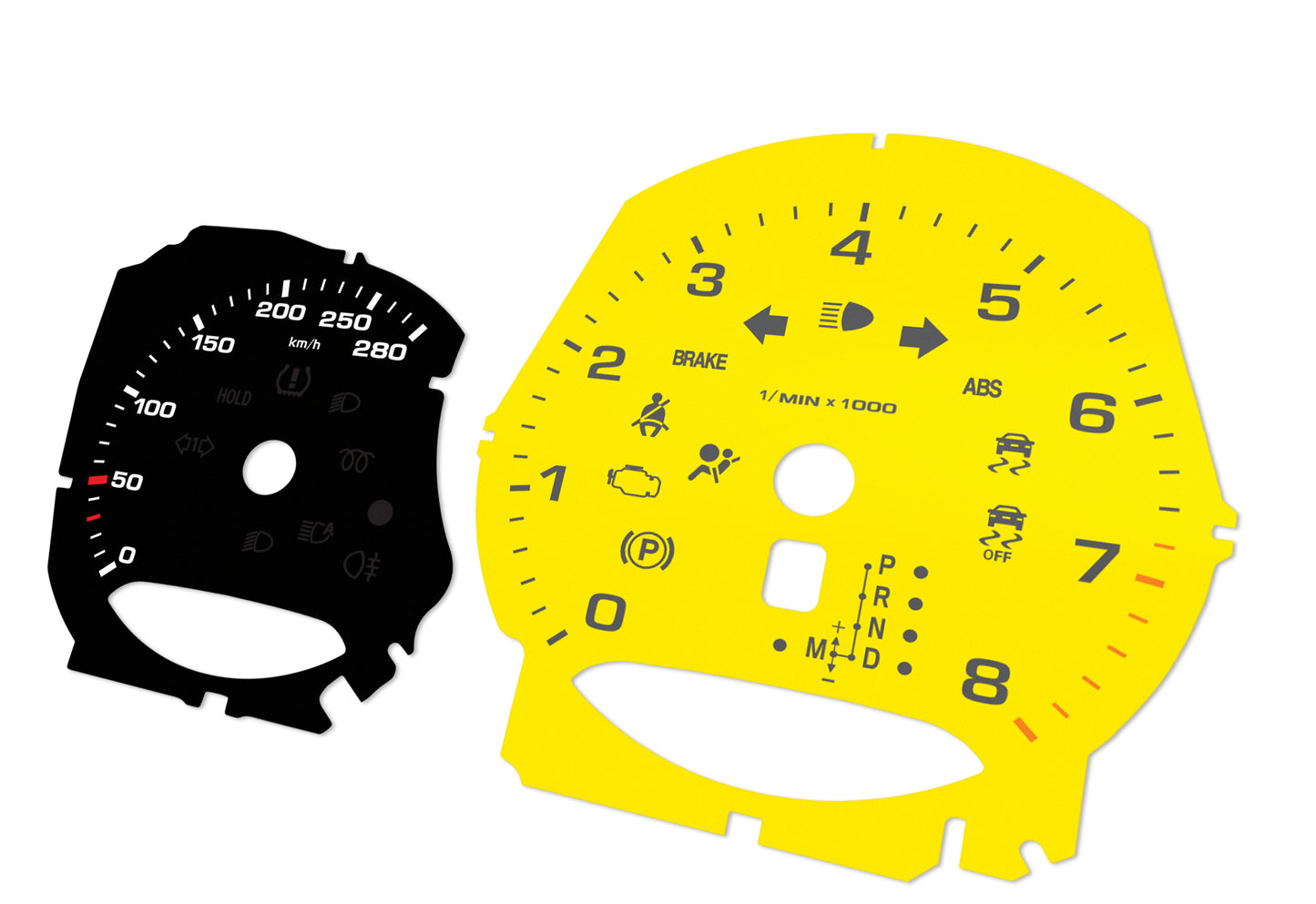 Porsche Macan Black/Yellow- Speedometer Dials Gauges