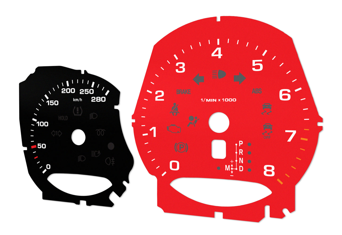 Porsche Macan Black/Red - Speedometer Dials Gauges